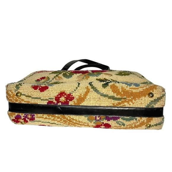 Vintage Jana Floral Needlepoint Satchel - Picture 5 of 9